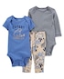 Conjunto longo bebê 3 peças bichinhos azul | Carter's