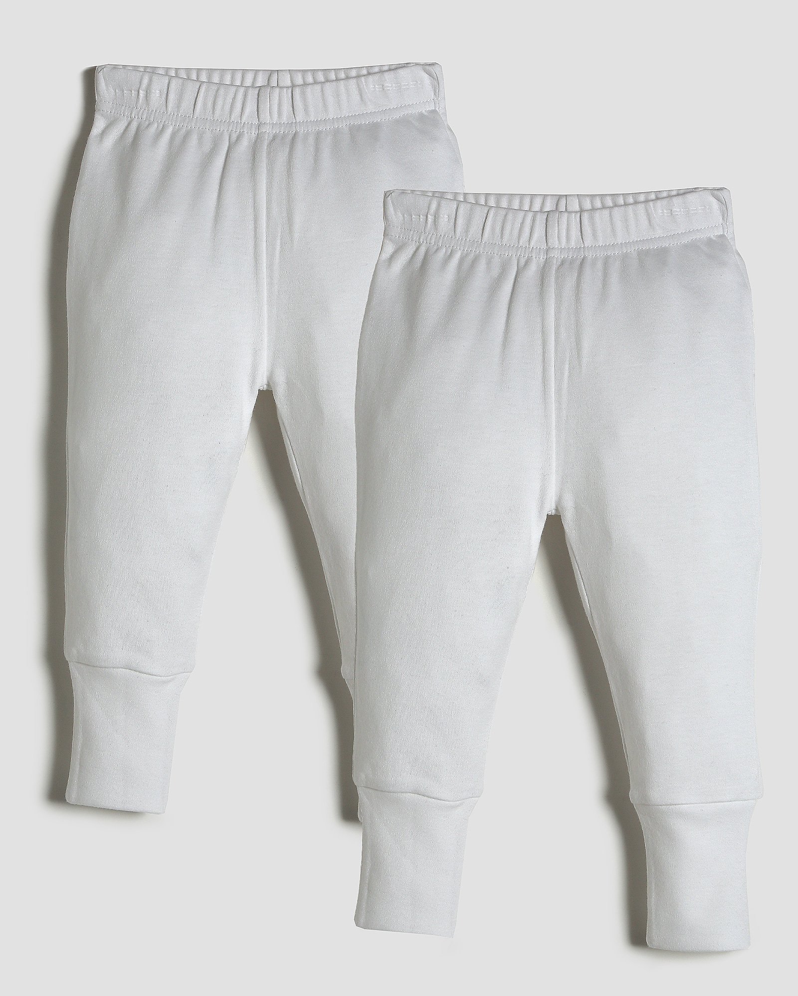 Kit calça bebê 2 peças punho ajustável branco | Baby Way