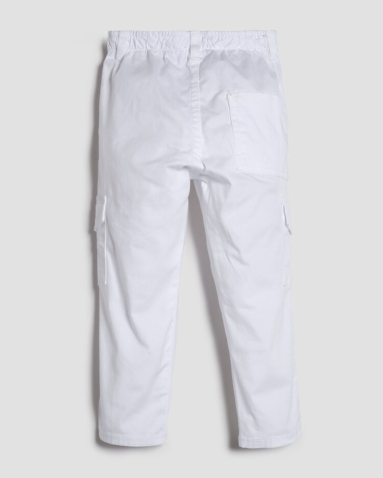 Riachuelo Calça jeans color infantil cargo 1-4A branca Pool by