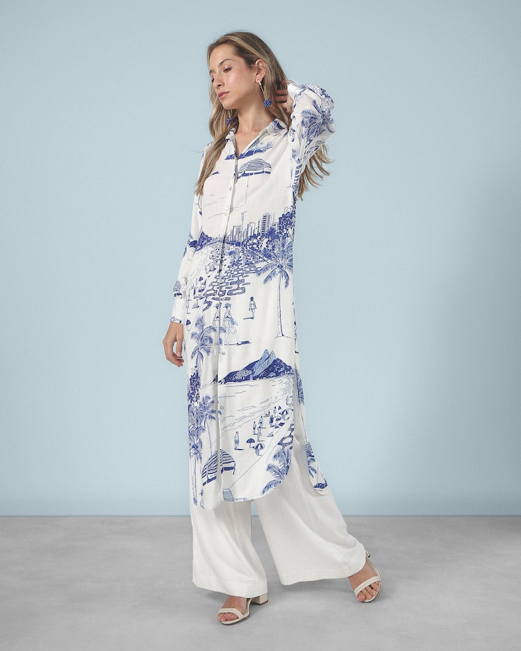 Moda Vero 2025 Moda Praia Retro Riachuelo Chemise Midi Com Fendas