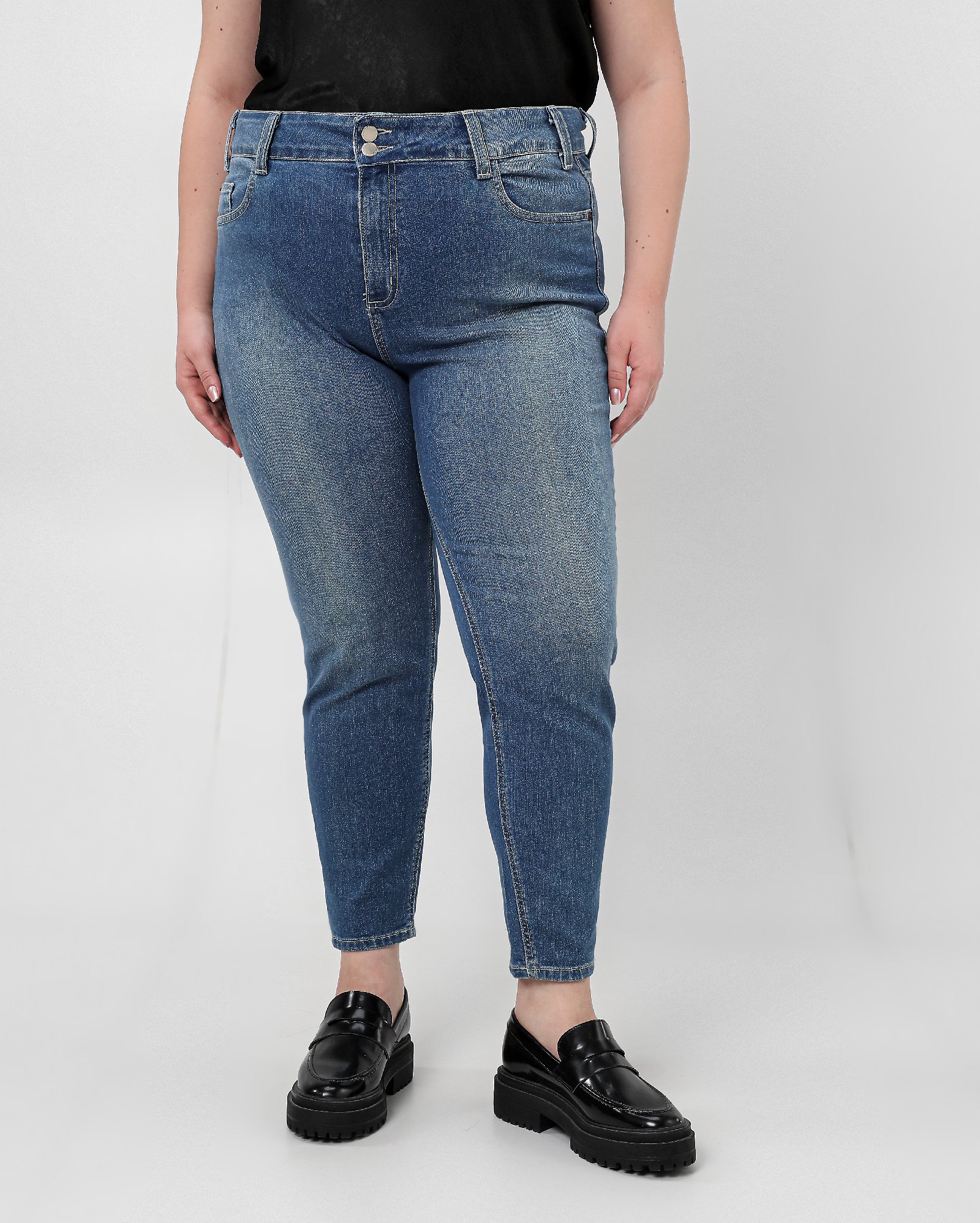 Calça jeans plus size feminina estonada denim escuro | Pool Jeans