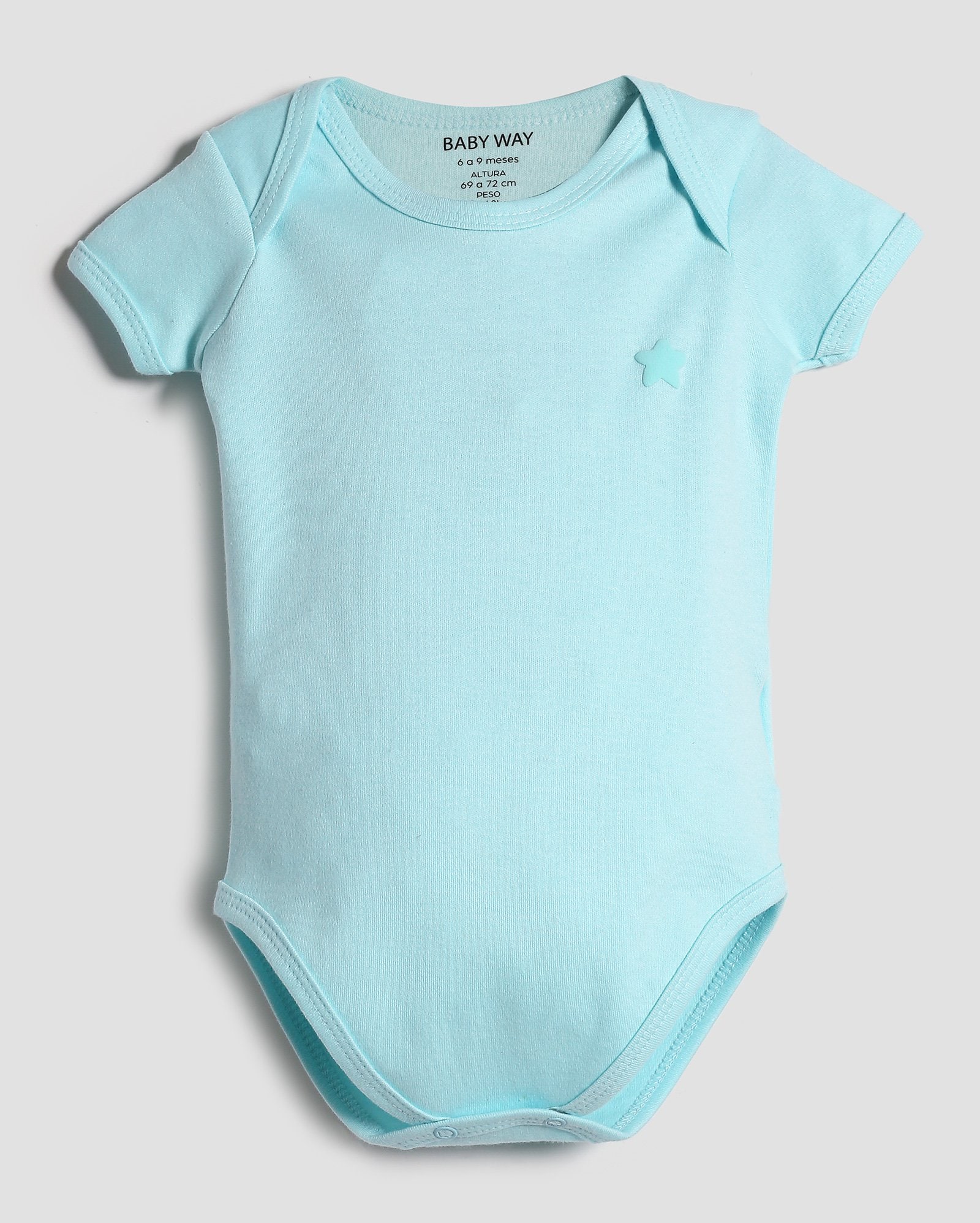 Riachuelo Body bebê estrela com cava americana azul Baby Way