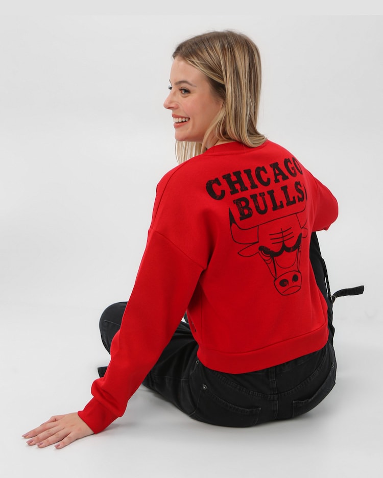 Riachuelo Blusa de moletom cropped Chicago Bulls com forro