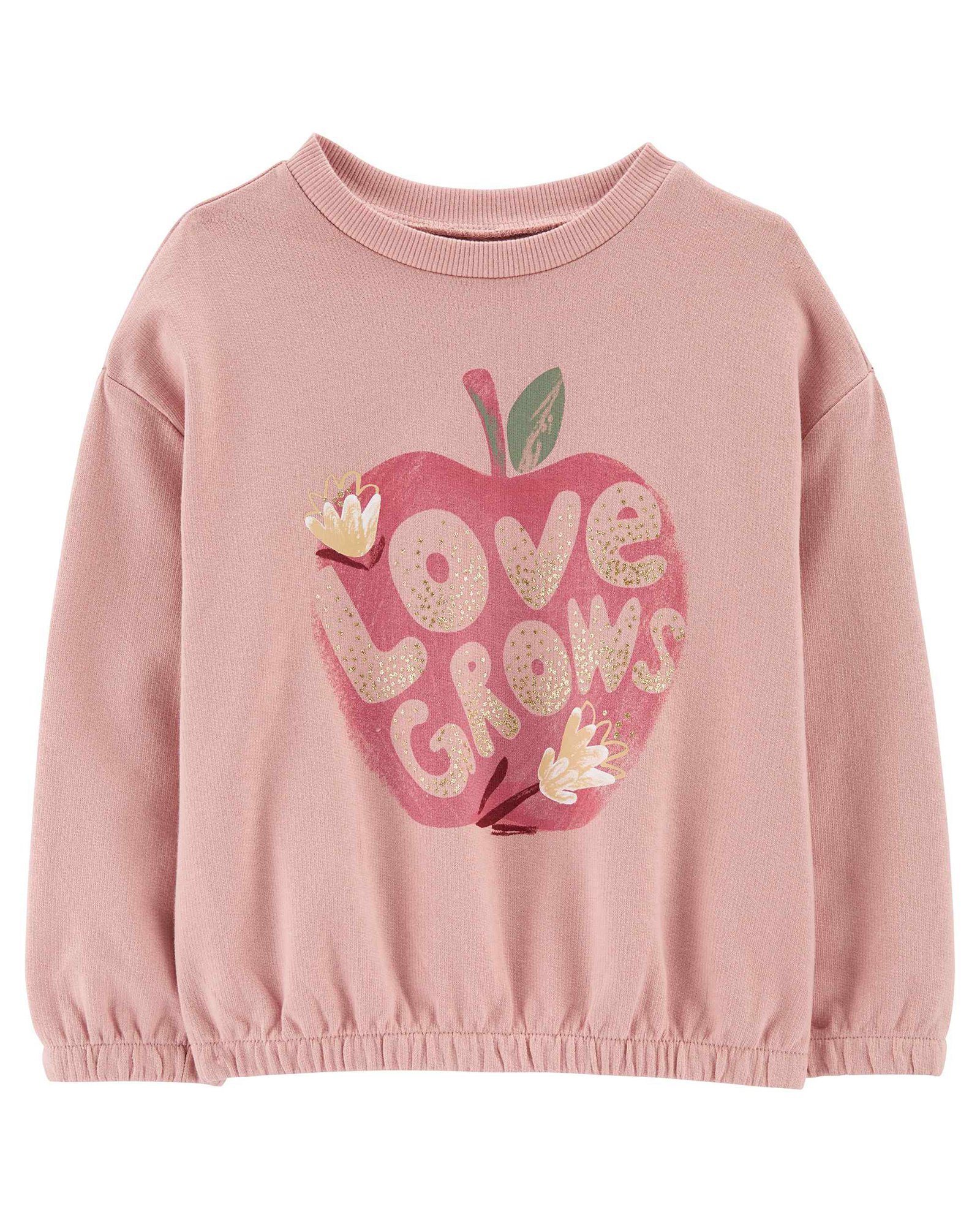 Blusão bebê moletom fechado Love Grows rosa | Carter's