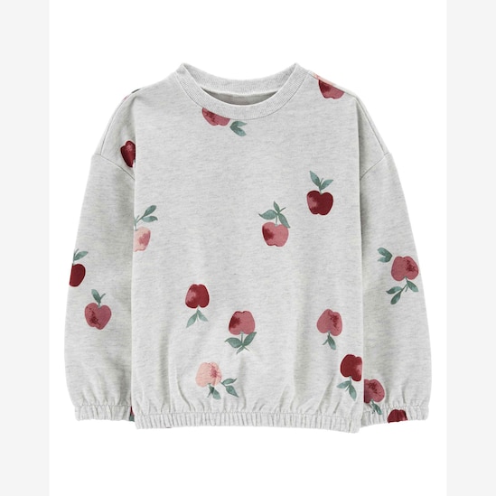 Blusão bebê moletom fechado maçã cinza | Carter's