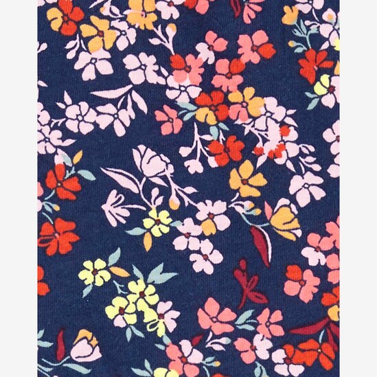 Vestido curto infantil floral azul | Carter's