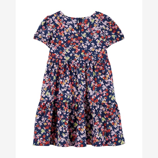 Vestido curto infantil floral azul | Carter's