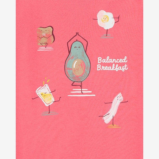 Pijama longo infantil 4  peças café da manhã balanceado laranja | Carter's