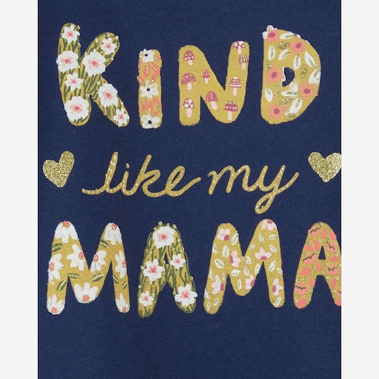 Camiseta infantil kind like my mama azul | Carter's