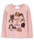 Camiseta infantil Girls Rule The World rosa | Carter's