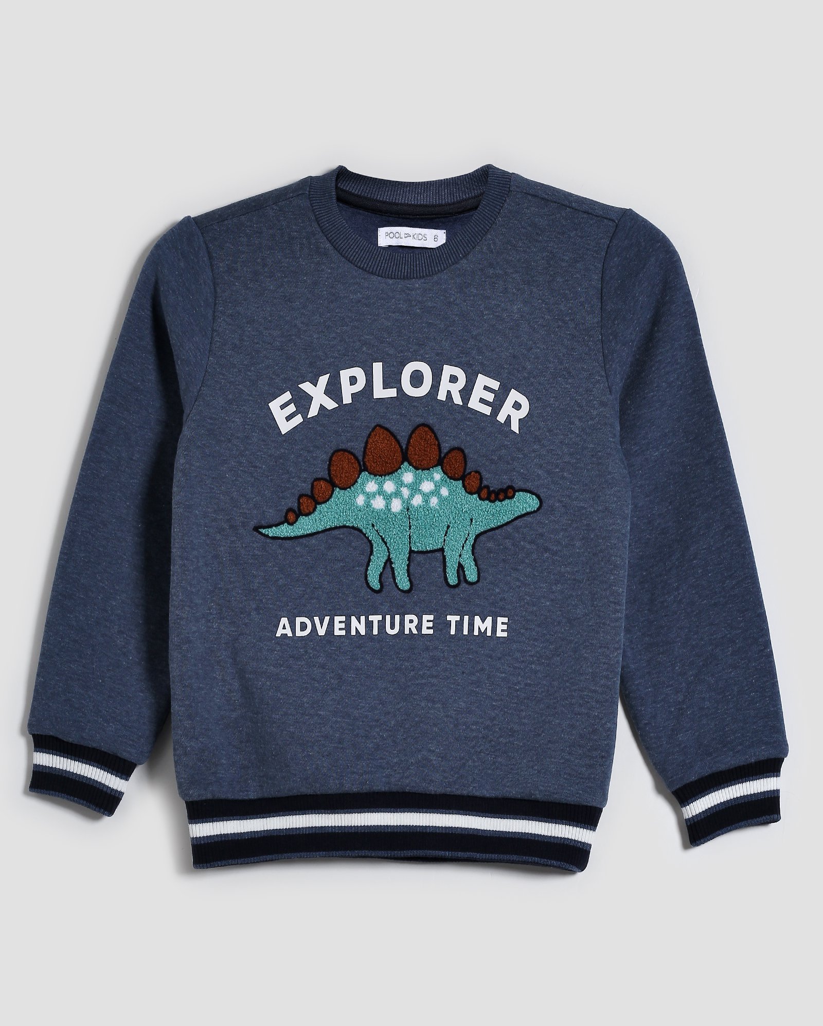 Blusa de moletom infantil dinossauro 4-10A azul