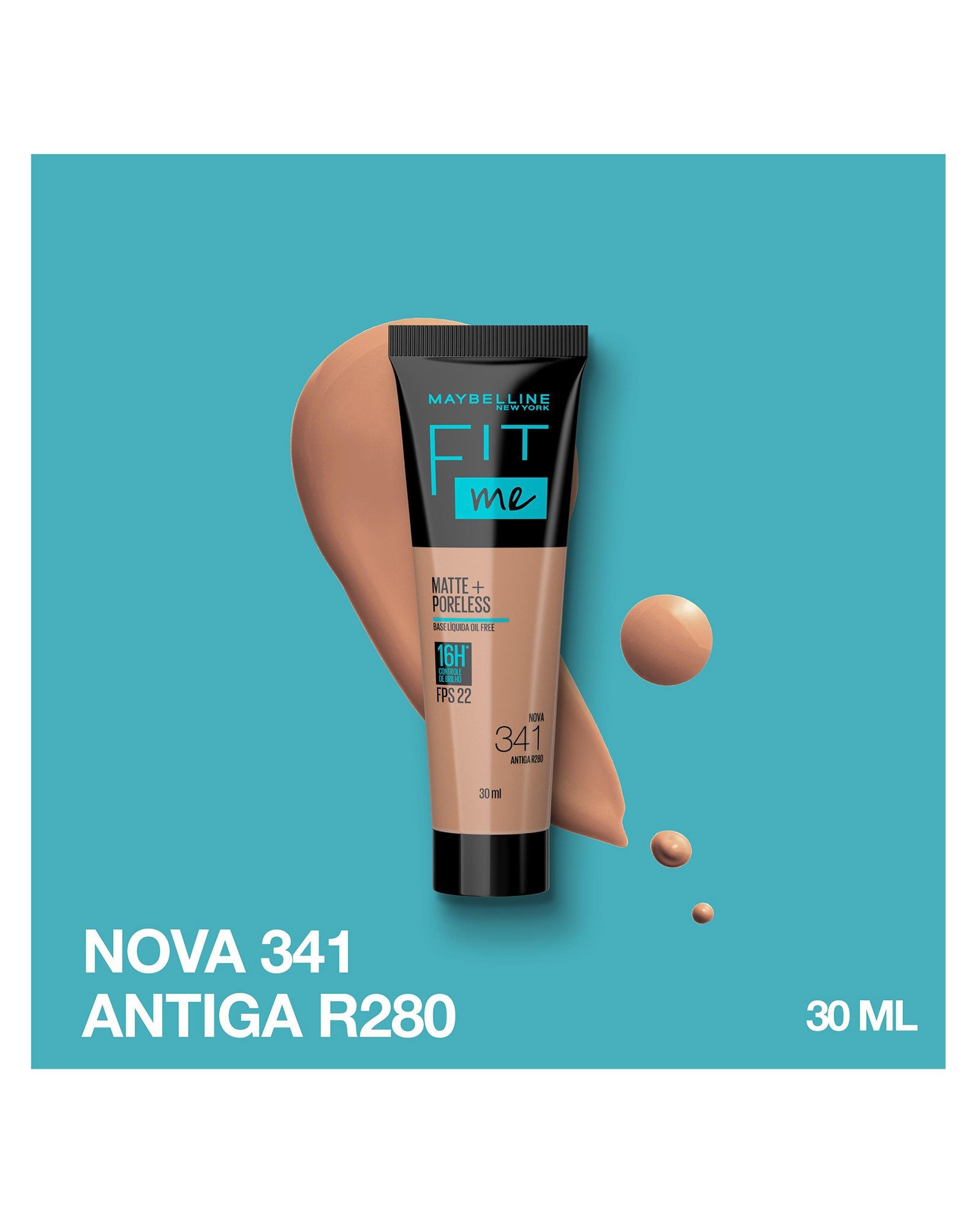 Base líquida Fit Me Matte cor 341 | Maybelline