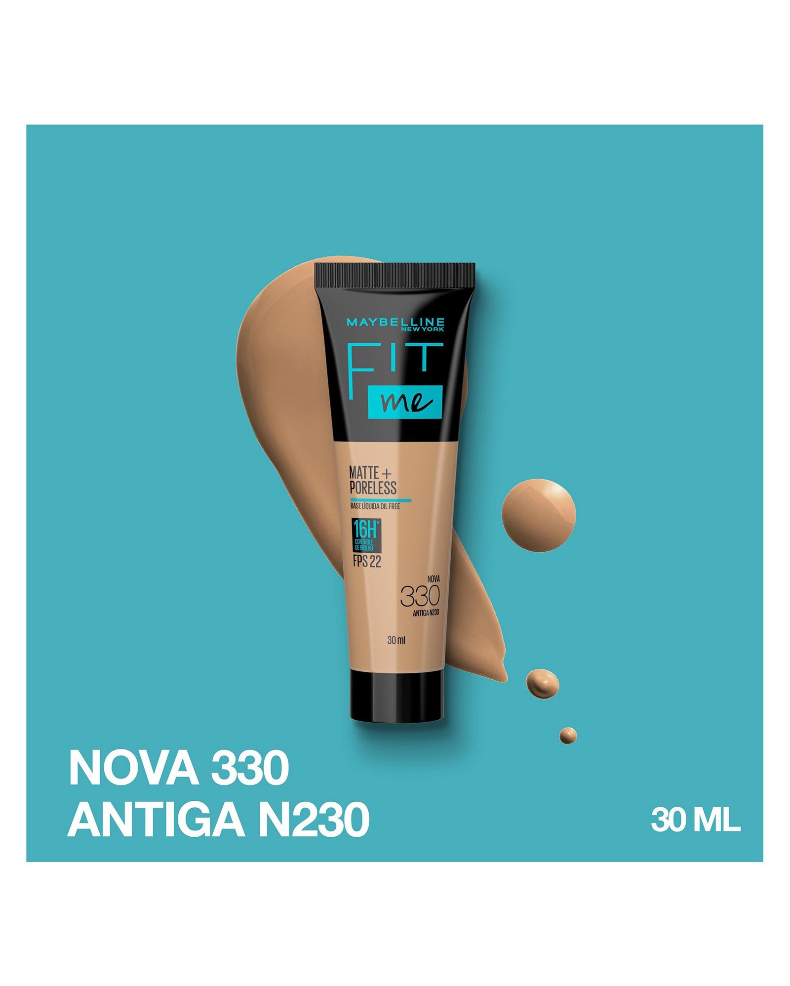 Base líquida Fit Me Matte cor 330 | Maybelline