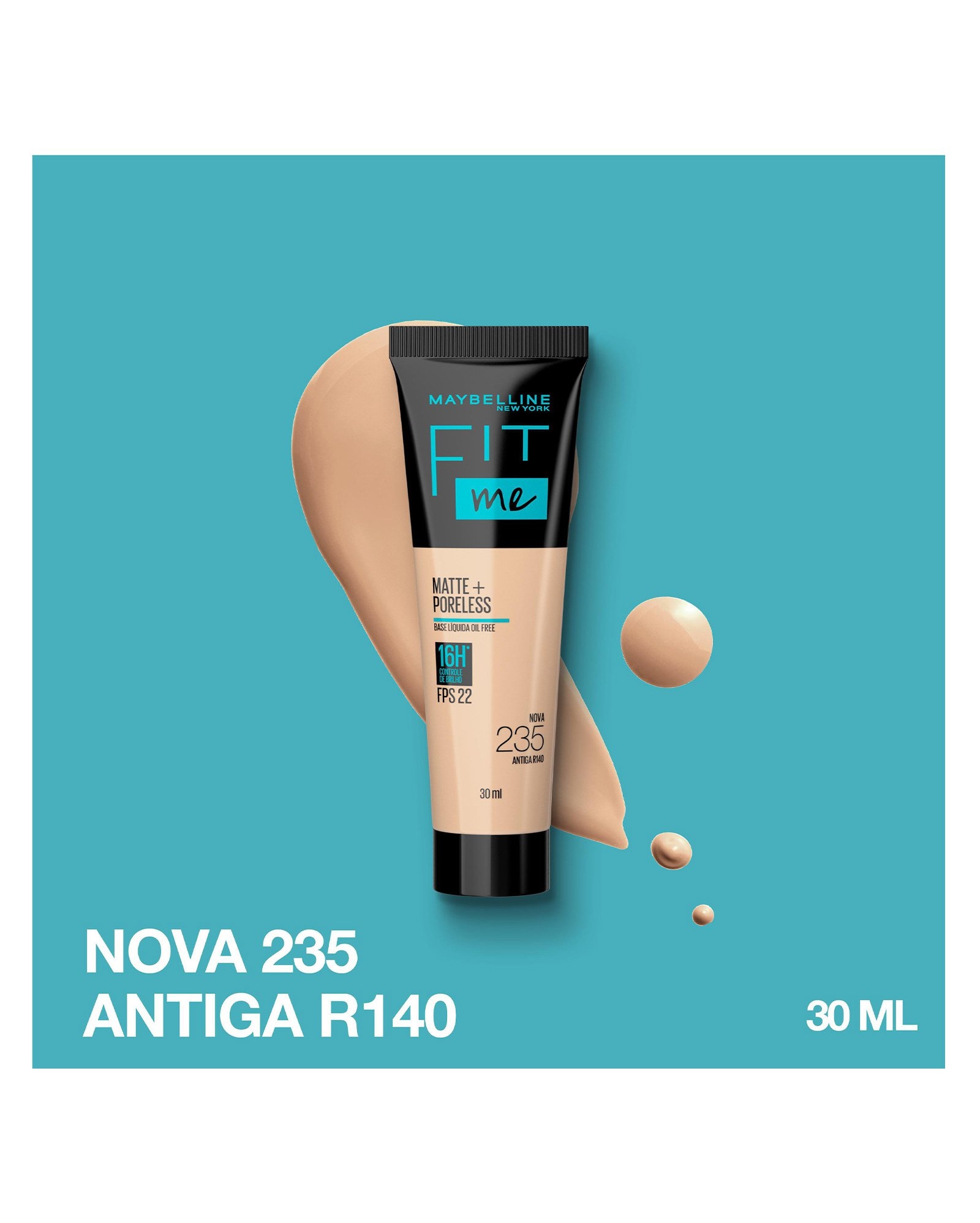 Base líquida Fit Me Matte cor 235 | Maybelline