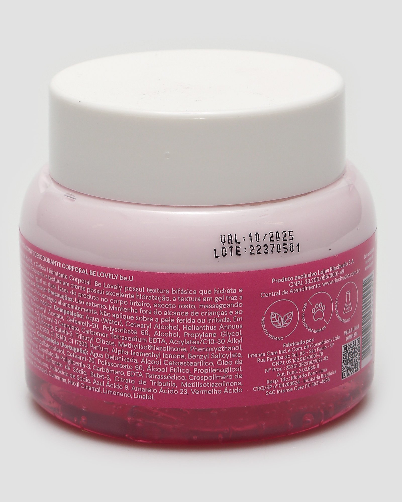 Geléia hidratante corporal be lovely 240g rosa | be.U by Riachuelo