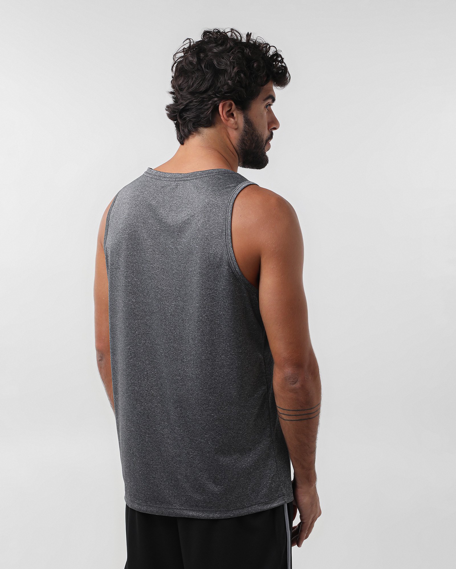 Regata esportiva masculina lisa - Cinza Escuro Mescla | Body Work