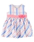 Vestido bebê xadrez com flor off-white | Carter's