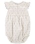 Banho de sol bebê floral com listras branco | Carter's