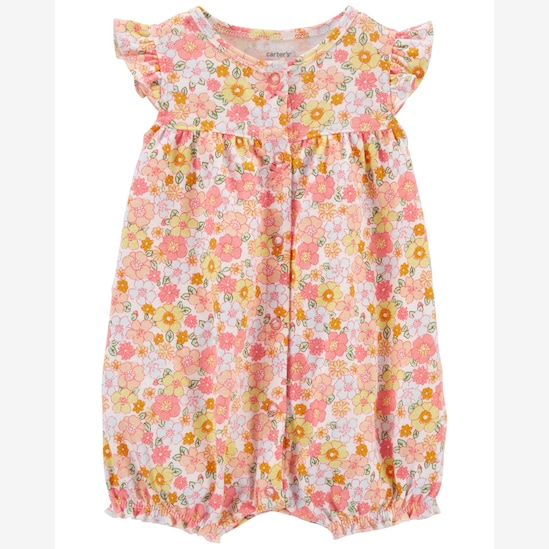 Macaquinho bebê floral laranja | Carter's