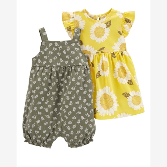 Macaquinho e vestido bebê floral multicor | Carter's