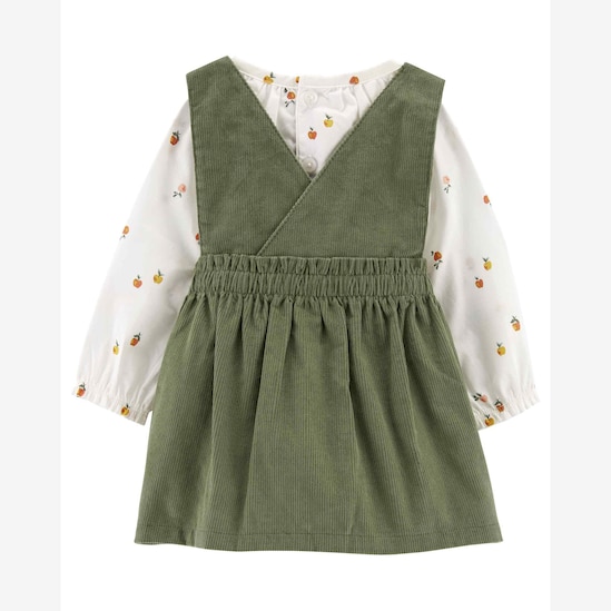 Salopete bebê 2 peças veludo e meia calça verde | Carter's