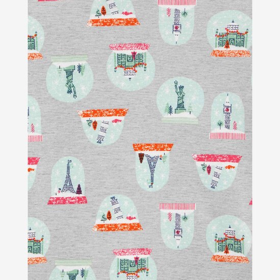 Pijama longo bebê 4 peças torre Eiffel Paris laranja | Carter's