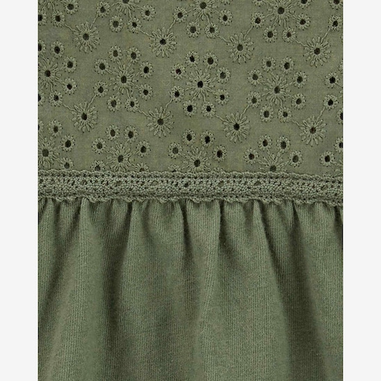 Blusa infantil gola com laise verde | Carter's