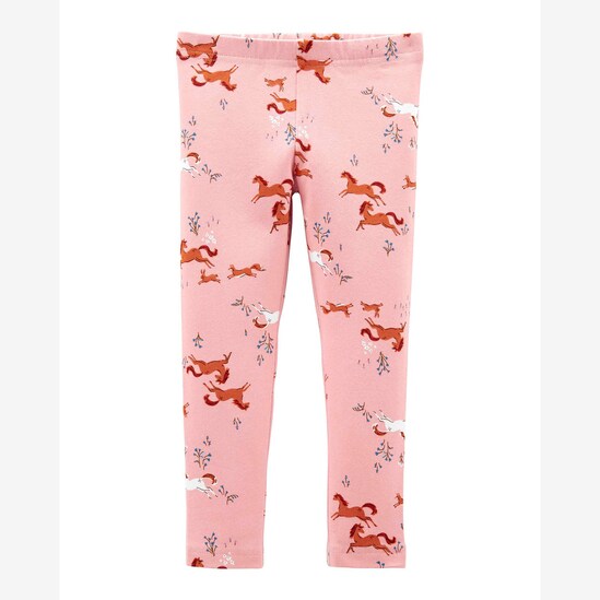 Calça legging infantil de raposa rosa | Carter's
