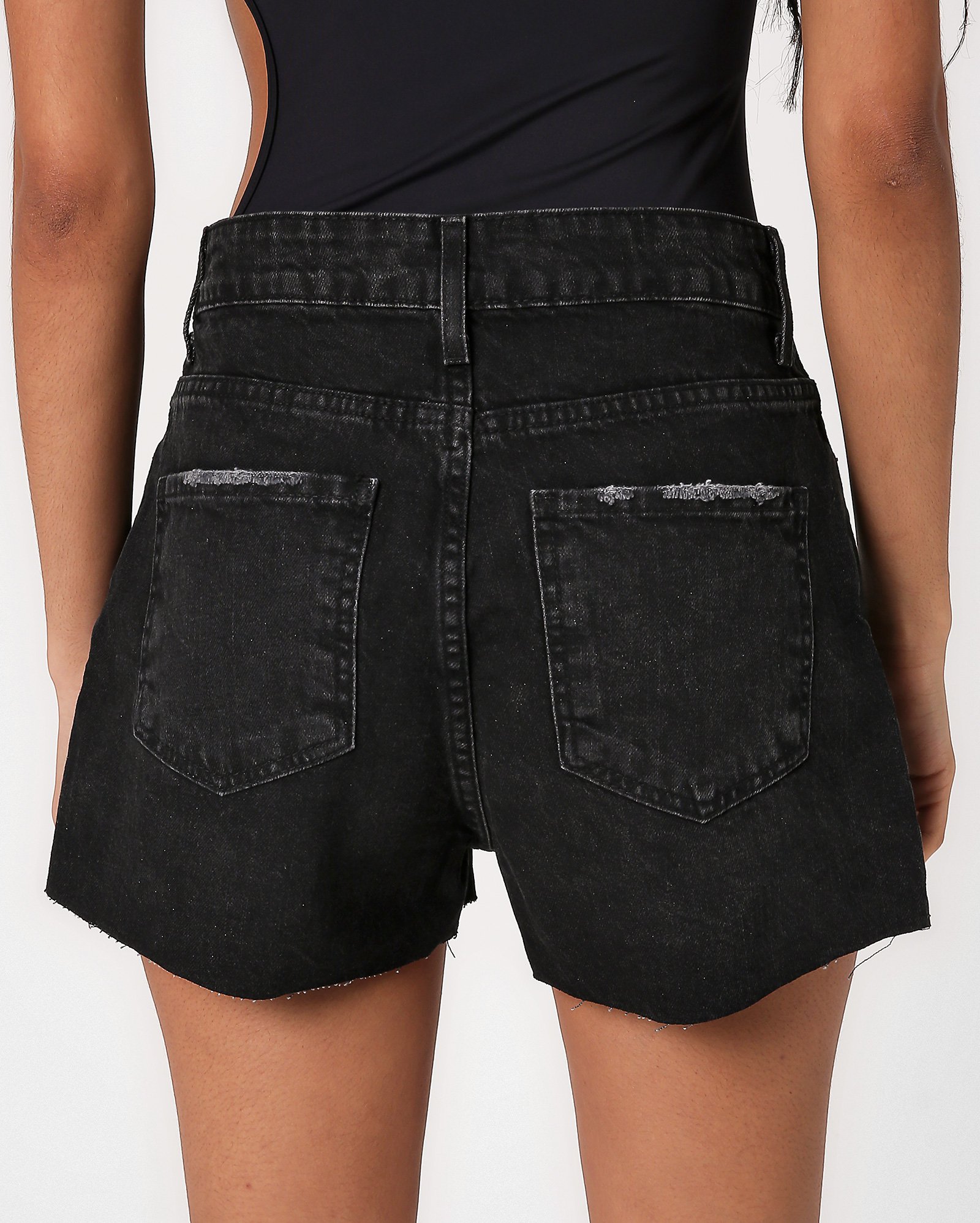 Riachuelo Short black jeans feminino aplicações preto Pool by Riachuelo
