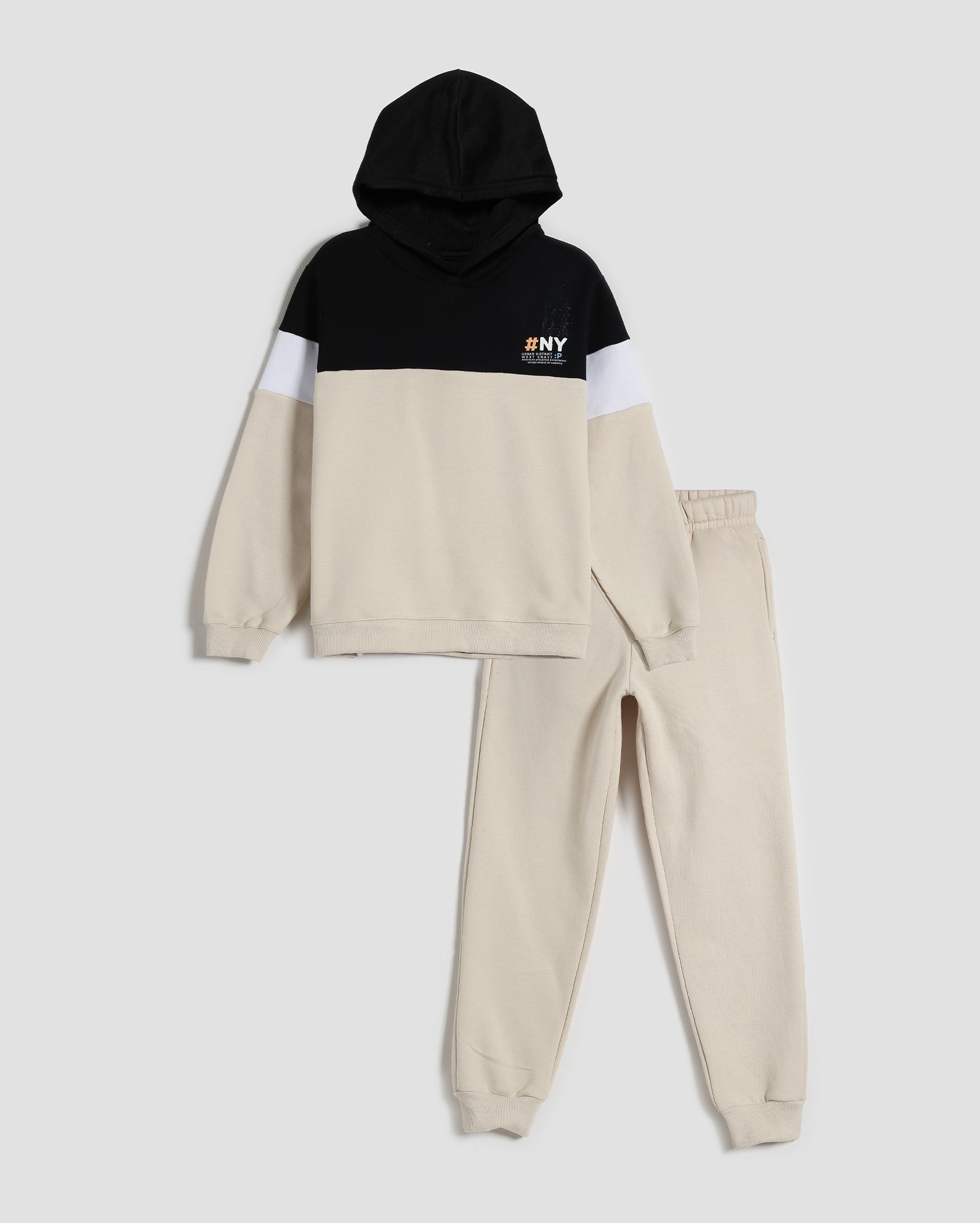 Conjunto longo infantil moletom com capuz 4-10A bege | Pool by Riachuelo