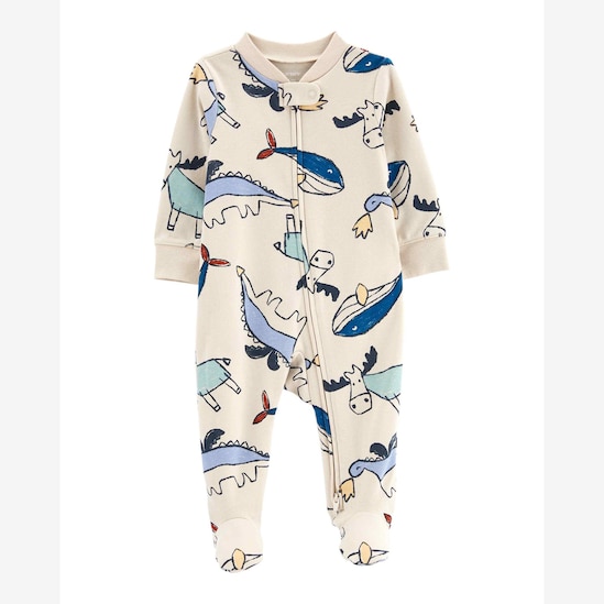 Macacão bebê baleia e dinossauro off-white | Carter's