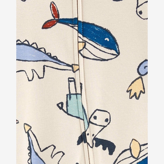 Macacão bebê baleia e dinossauro off-white | Carter's