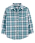 Camisa infantil xadrez manga longa verde | Carter's