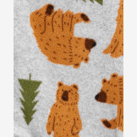 Macacão pijama infantil fleece bichinho na floresta cinza | Carter's