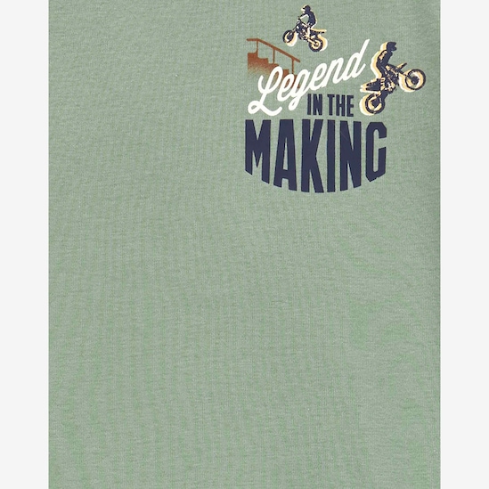 Pijama longo infantil 2 peças motociclista azul | Carter's