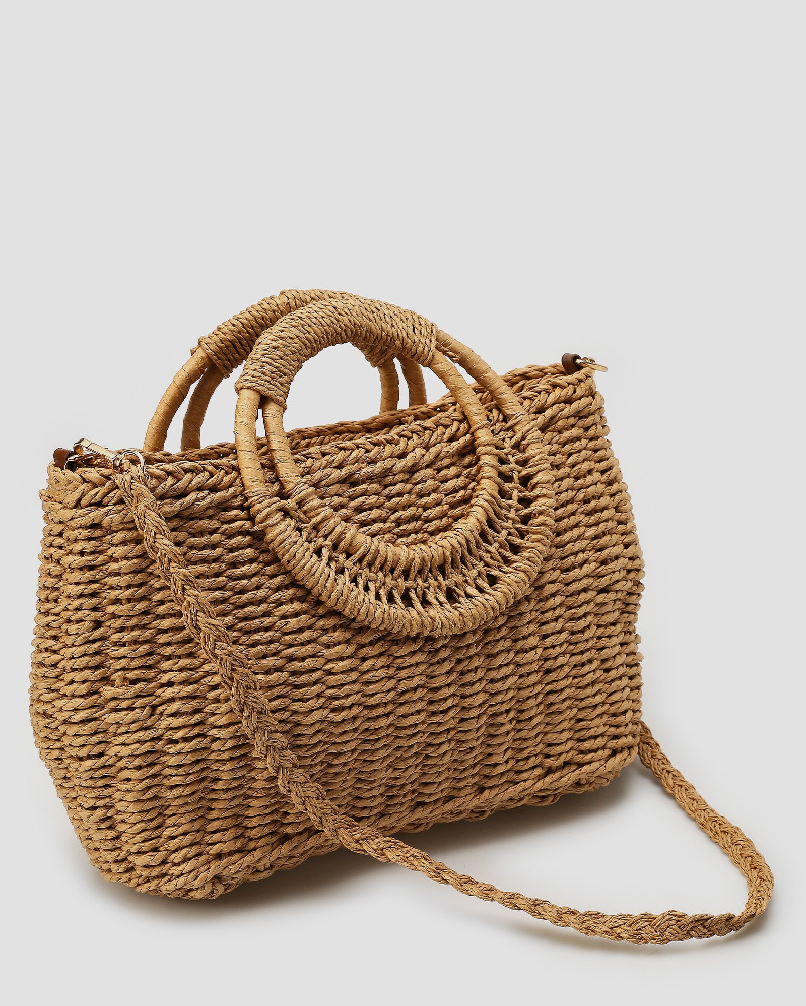 Riachuelo | Bolsa de palha com alças redondas bege | Accessori by Riachuelo