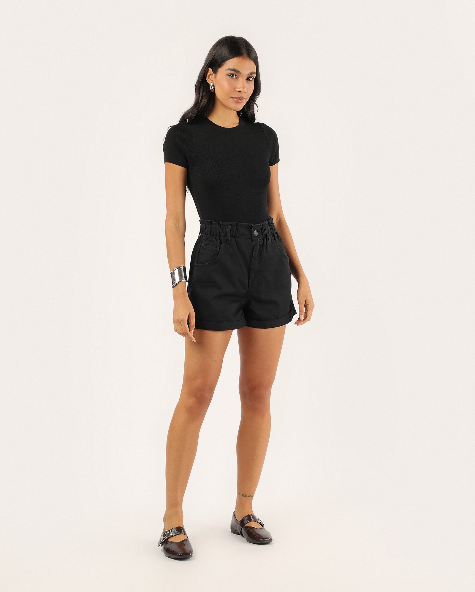 GILAARCHIVE KNITSHORTS BLACK シズニルック Riachuelo | Short sarja feminino baggy - Sarja Black | Pool Jeans