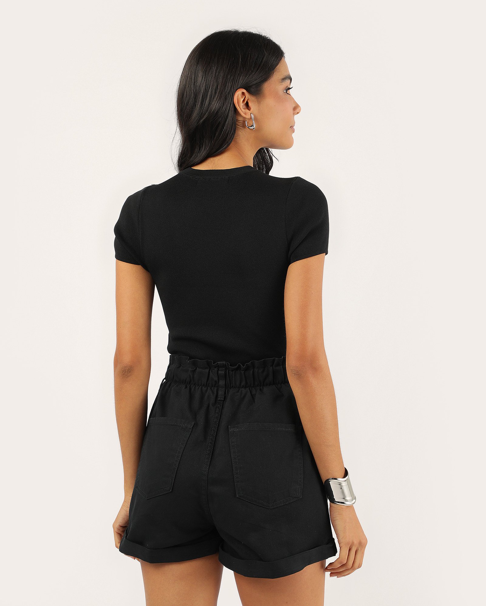 GILAARCHIVE KNITSHORTS BLACK シズニルック Riachuelo | Short sarja feminino baggy - Sarja Black | Pool Jeans