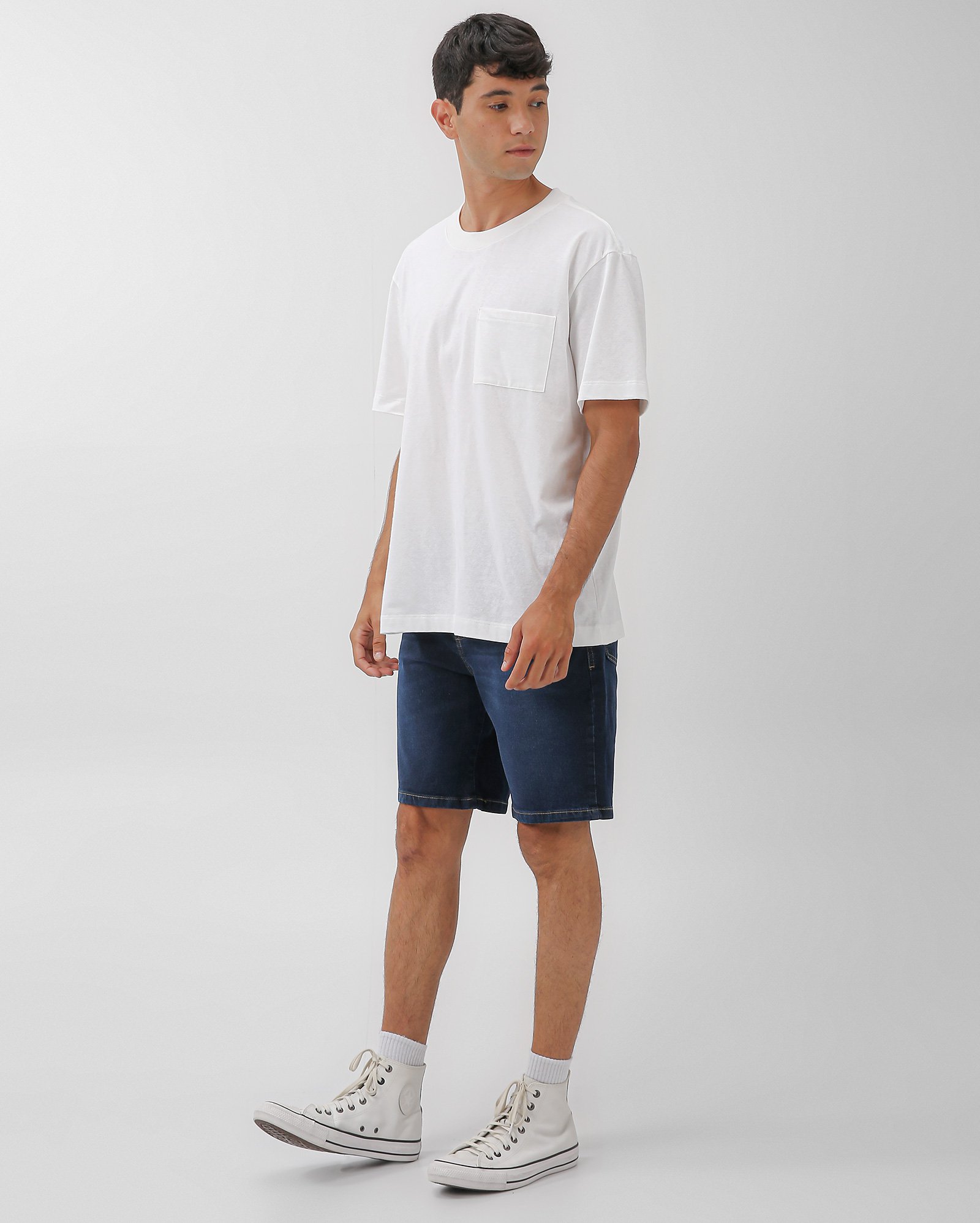 Bermuda jeans masculina slim - Jeans Escuro | Pool Jeans