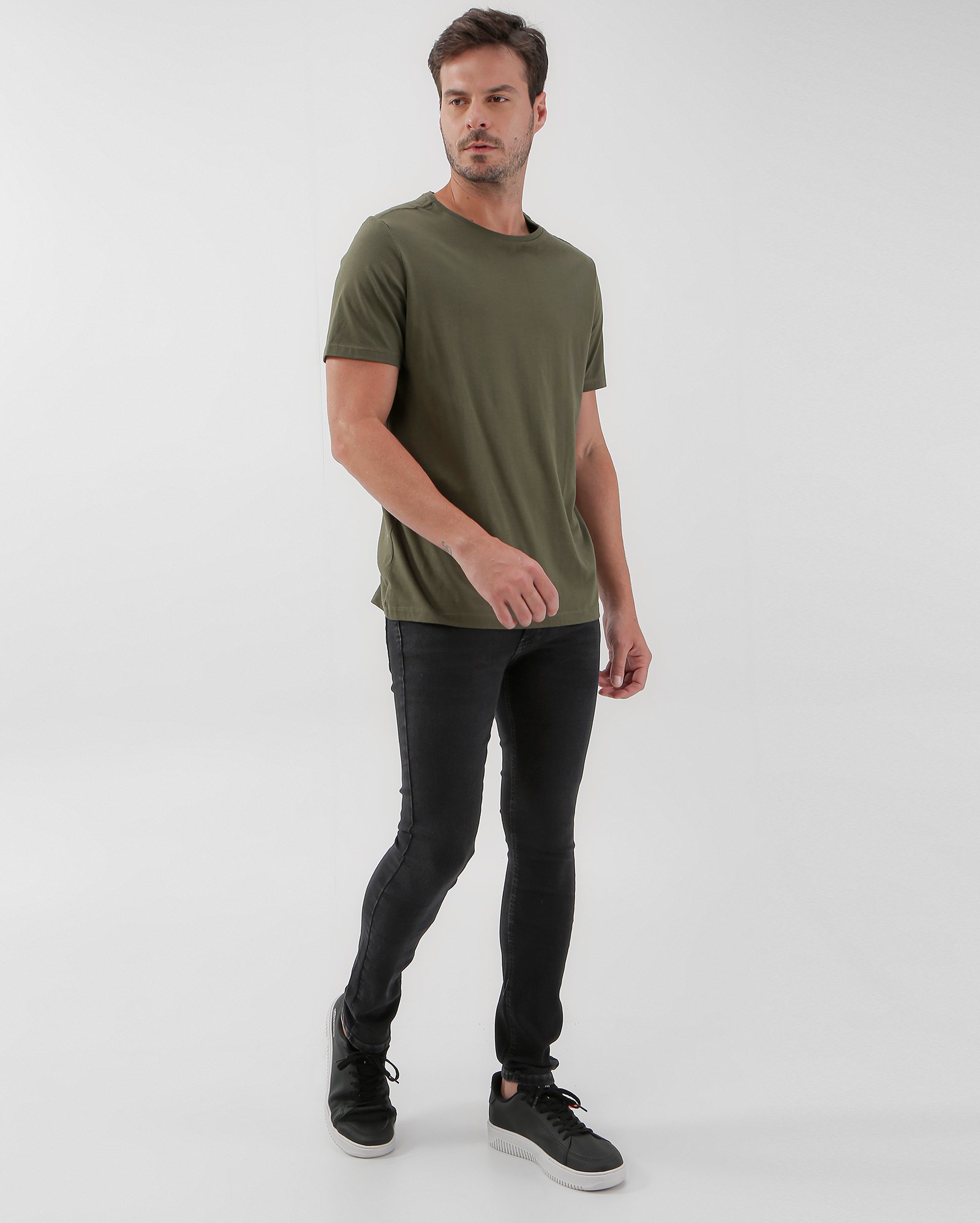 Calça jeans masculina super skinny com passantes denim escuro | Pool Jeans