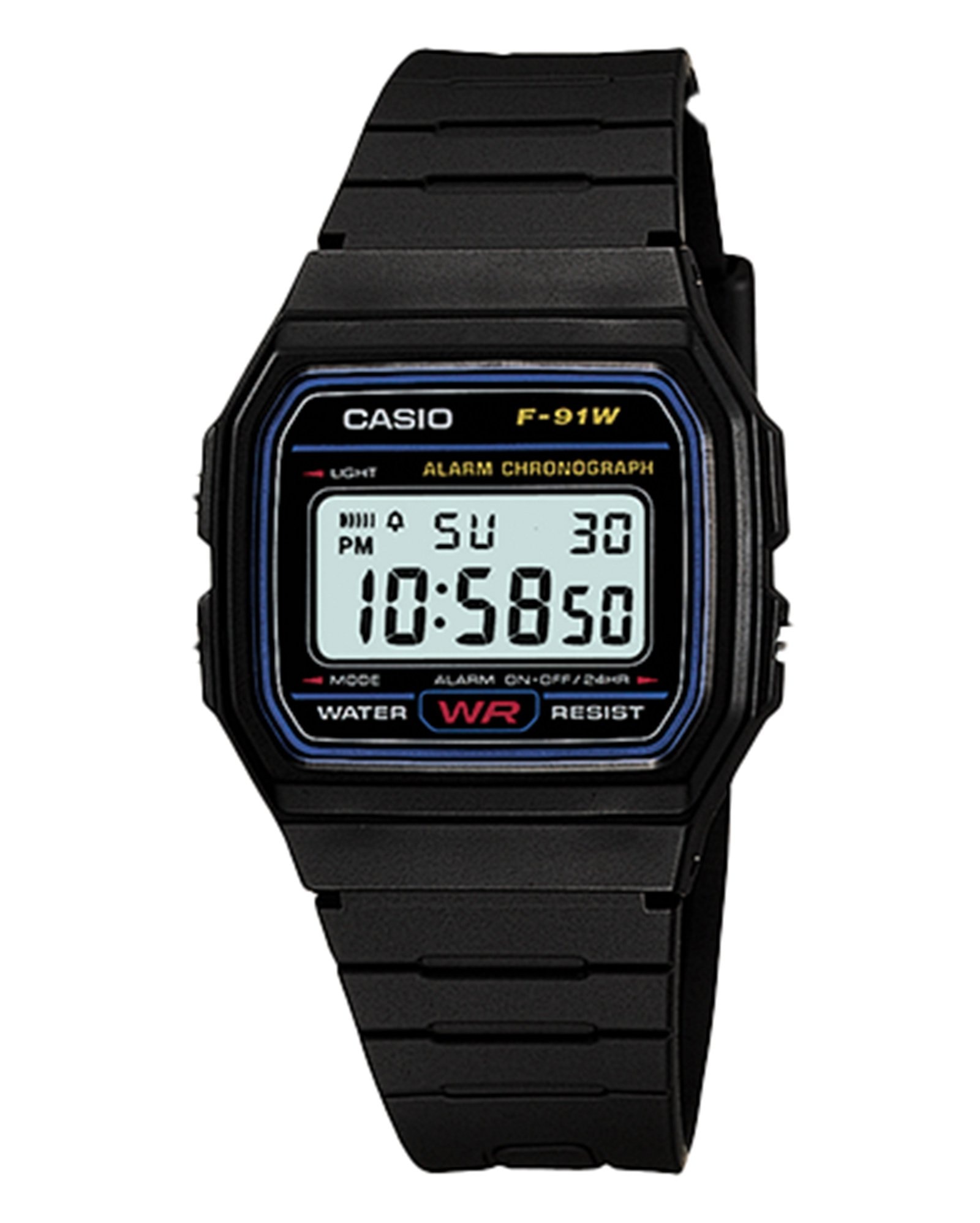 Relógio unissex F-91W-1DG preto | Casio