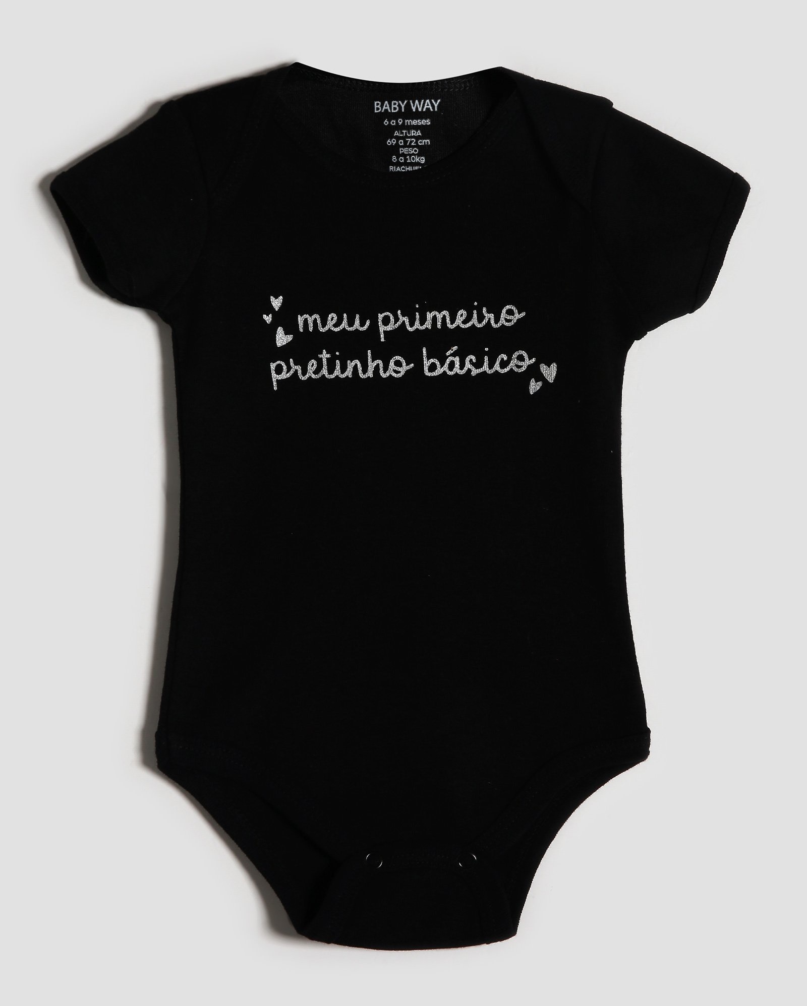 Body bebê manga curta lettering preto | Baby Way