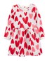 Vestido infantil corações manga longa cinza | Carter's