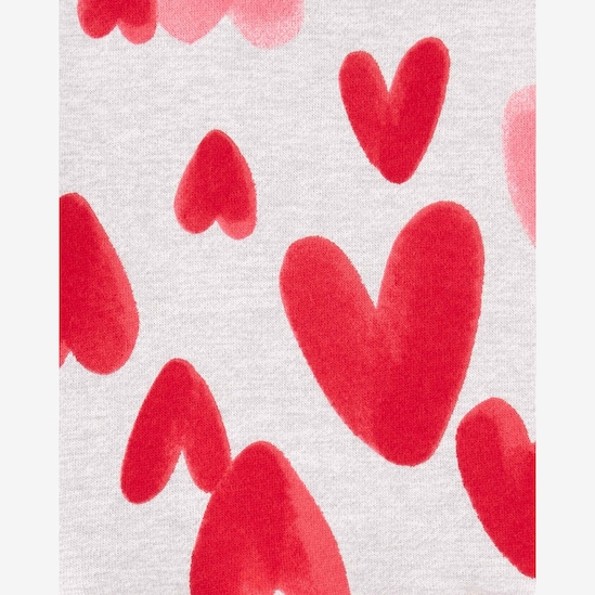 Vestido infantil corações manga longa cinza | Carter's