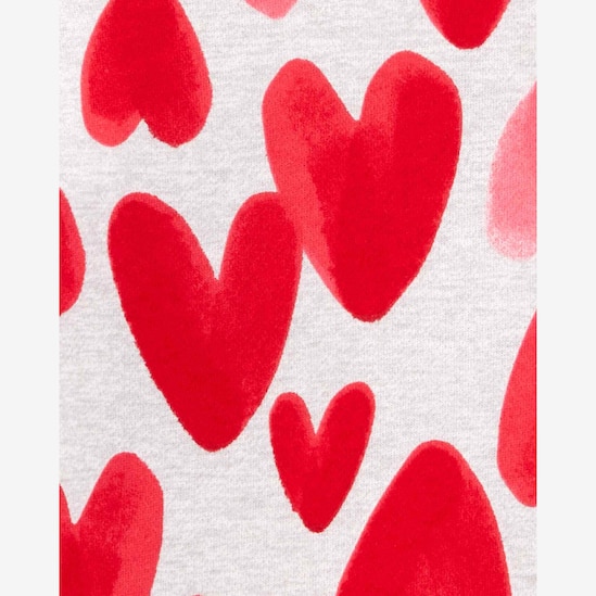 Vestido infantil corações e manga longa cinza | Carter's