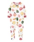 Macacão pijama infantil de fleece frutas branco | Carter's