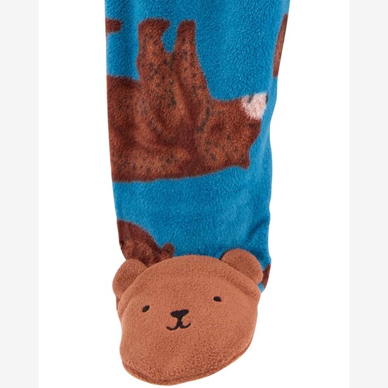 Macacão pijama bebê de fleece ursinhos azul | Carter's