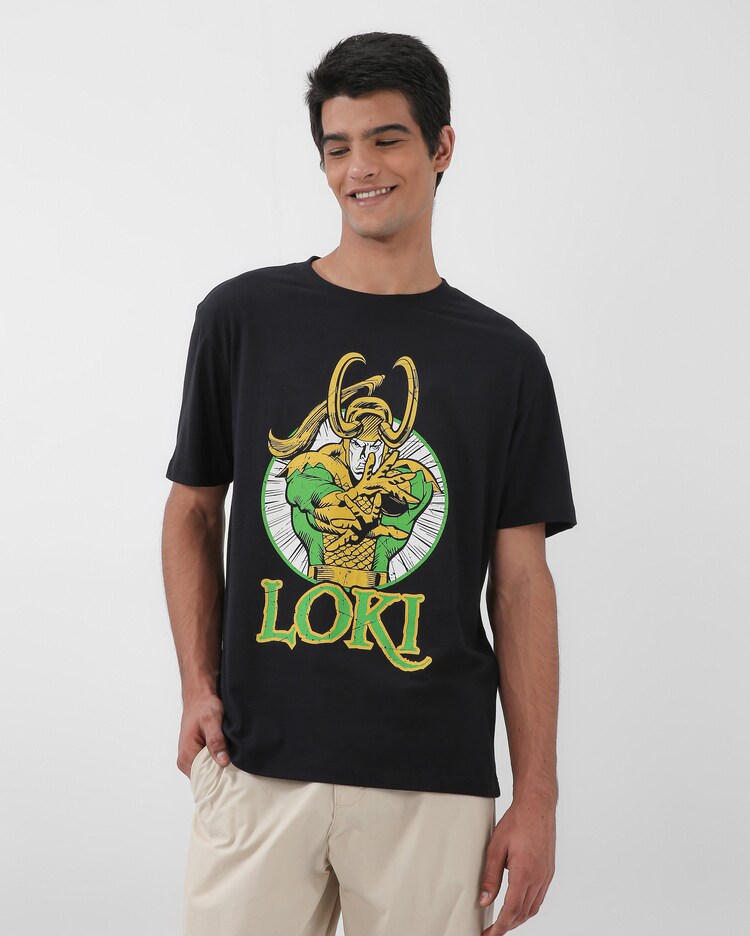 Riachuelo Camiseta masculina Loki preta Marvel