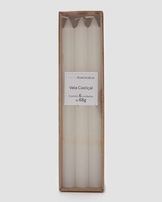 Kit vela castiçal 6 peças basic