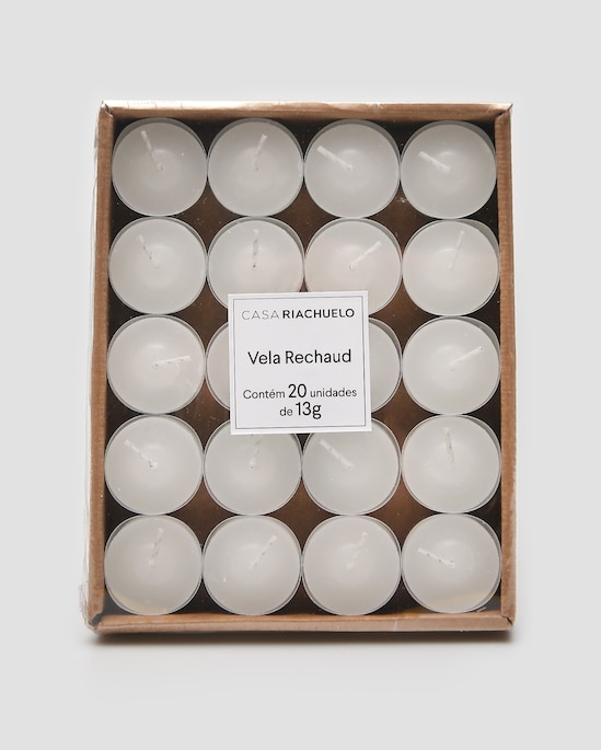Kit vela rechaud 20 peças branca